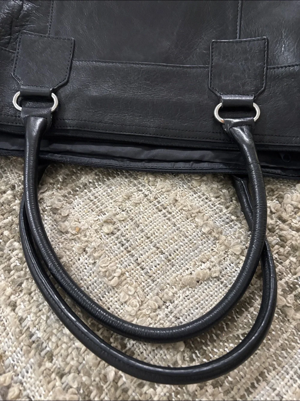 WILSONS LEATHER Laptop/Briefcase Bag Black‎ Strap/Handle